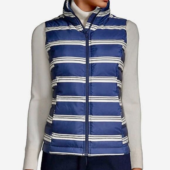 Lands' End Women's Down Vest Deep Sea Navy Size M - Picture 3 of 6